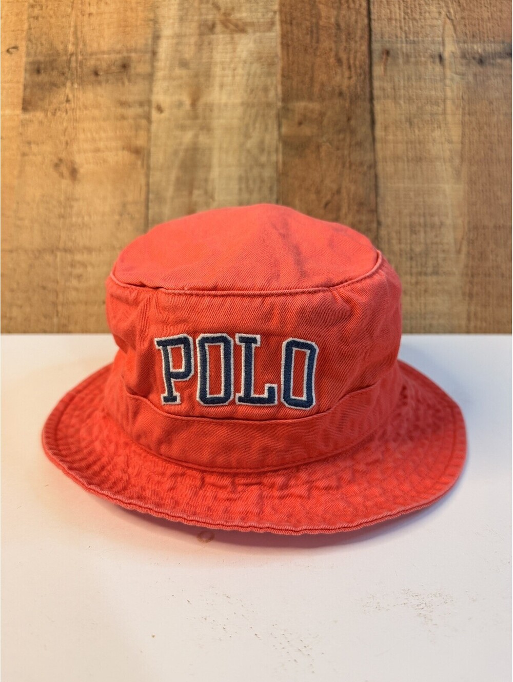 Polo Ralph Lauren Red Bucket Hat L/XL Embroidered Spellout Y2K Preppy